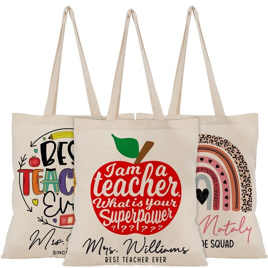 teacher appreciation -custom tote bags
