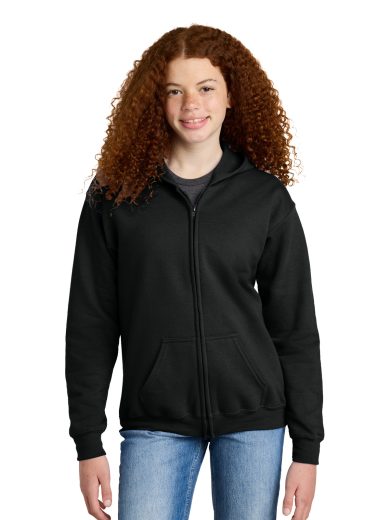 Gildan® Youth Heavy Blend™ Full-Zip Hooded Sweatshirt.