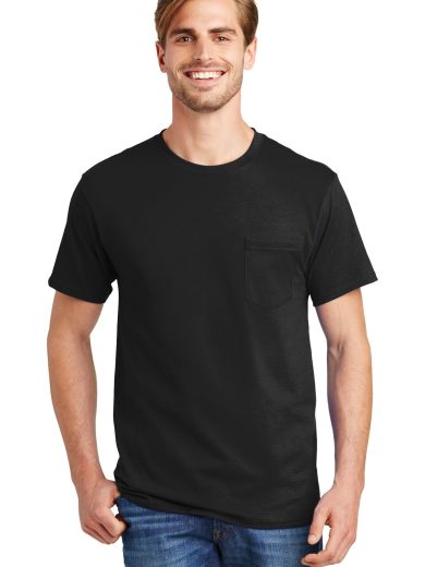 Hanes® - Authentic 100%  Cotton T-Shirt with Pocket.