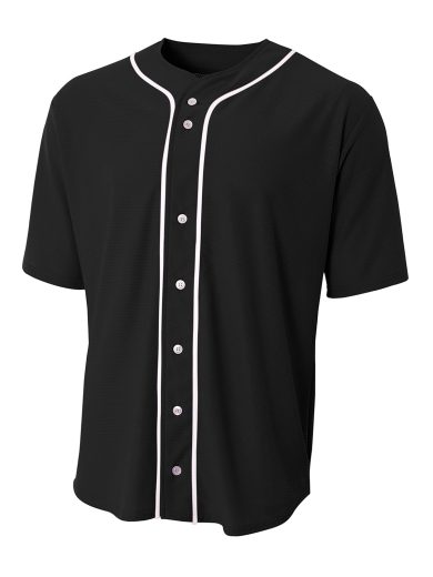 A4 Short Sleeve Full-Button Baseball Top