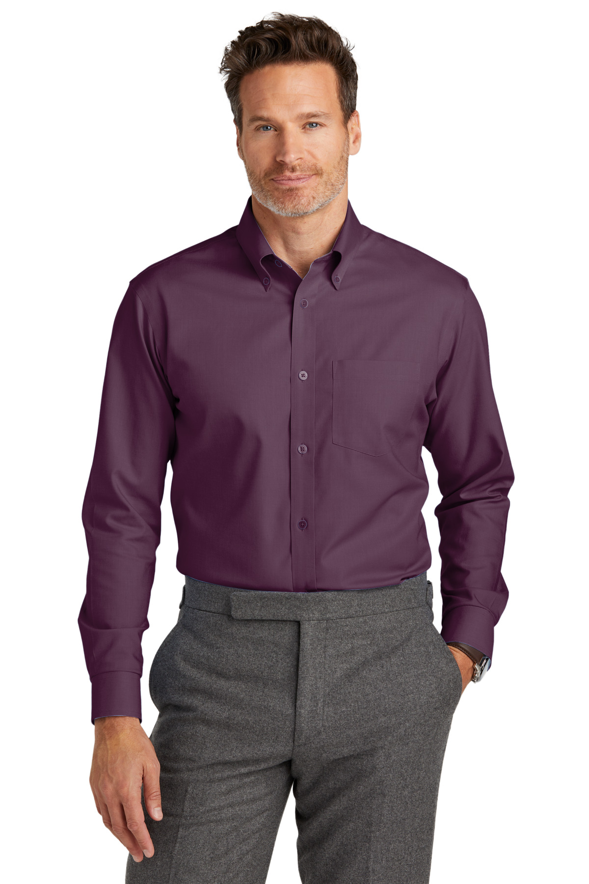 Brooks Brothers® Wrinkle-Free Stretch Nailhead Shirt - Image 3