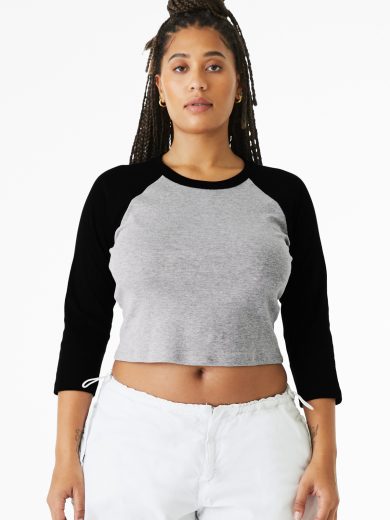 BELLA+CANVAS® Women's Micro Rib 3/4 Raglan Baby Tee
