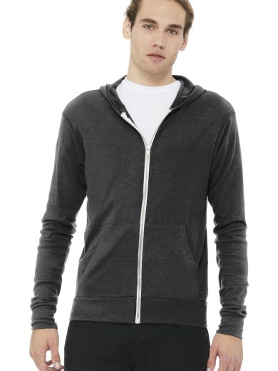 BELLA+CANVAS ® Unisex Triblend Full-Zip Lightweight Hoodie.
