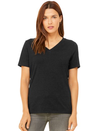 BELLA+CANVAS® Women's Relaxed Heather CVC V-Neck Tee