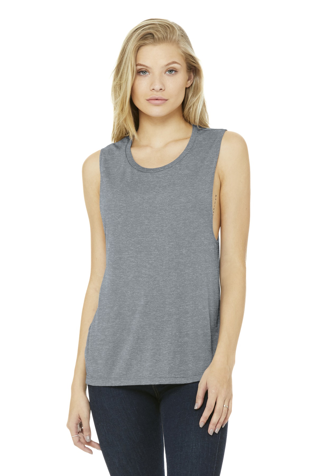 BELLA+CANVAS ® Women's Flowy Scoop Muscle Tank. - Image 3