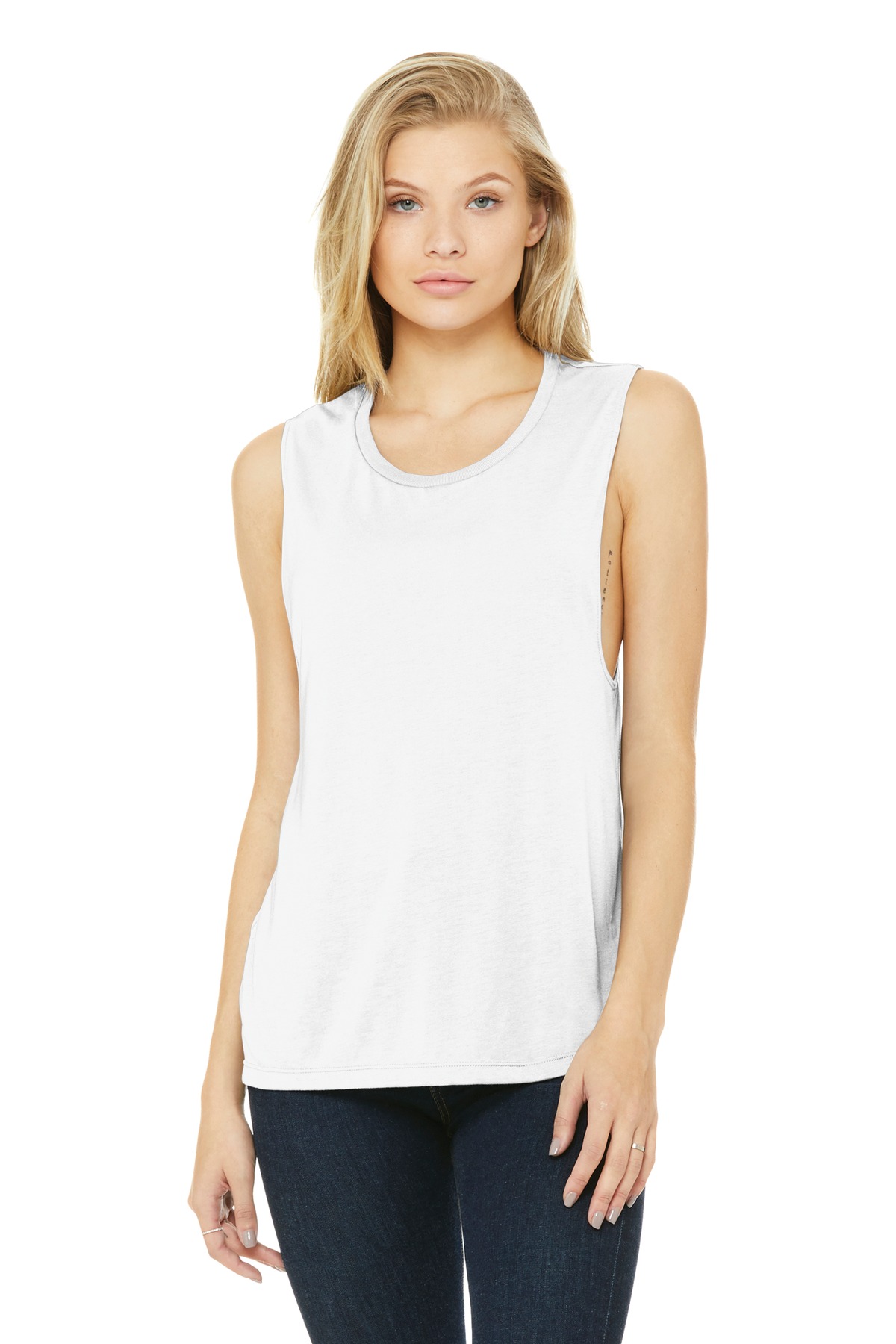 BELLA+CANVAS ® Women's Flowy Scoop Muscle Tank. - Image 2