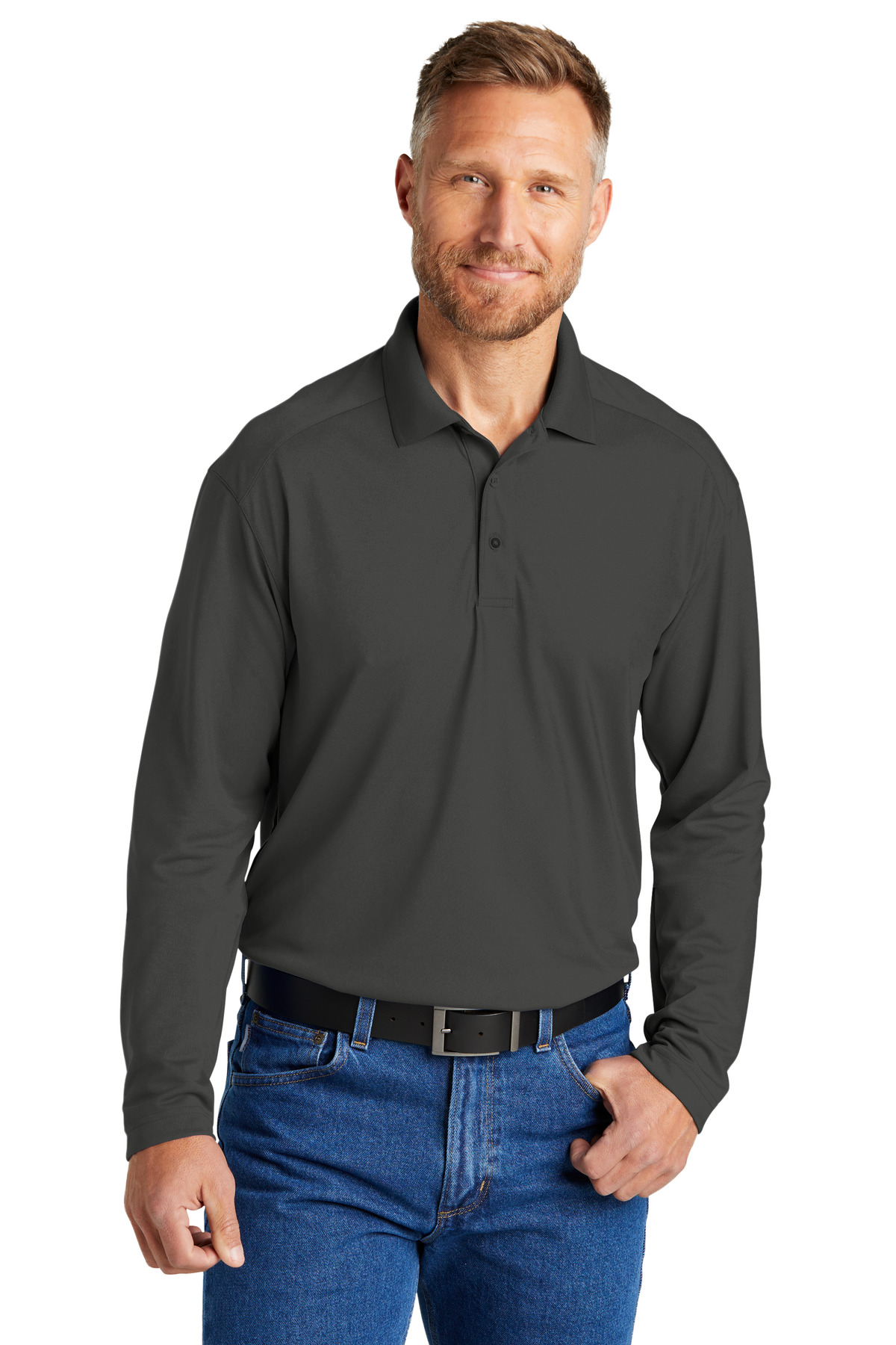 CornerStone® Select Lightweight Snag-Proof Long Sleeve Polo - Image 3