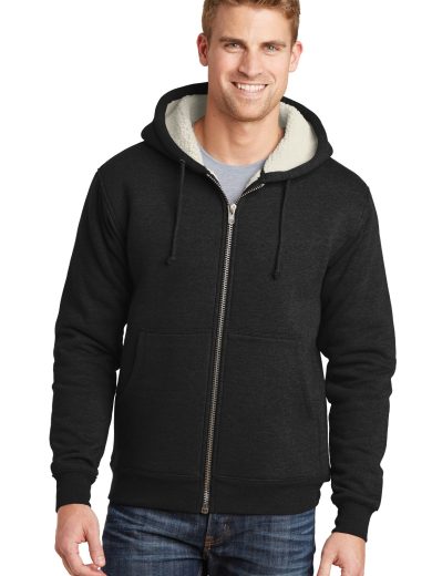 CornerStone® Heavyweight Sherpa-Lined Hooded Fleece Jacket.