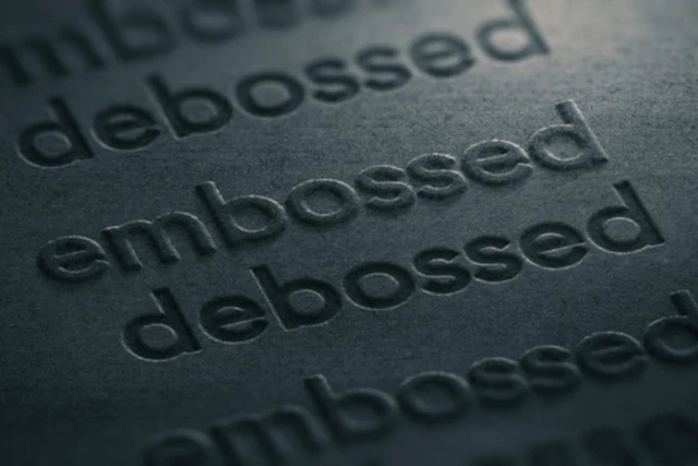 An example of Embossing vs Debossing and what the difference is.