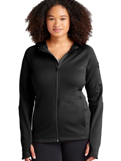 Sport-Tek® Women's Tech Fleece Full-Zip Hooded Jacket.