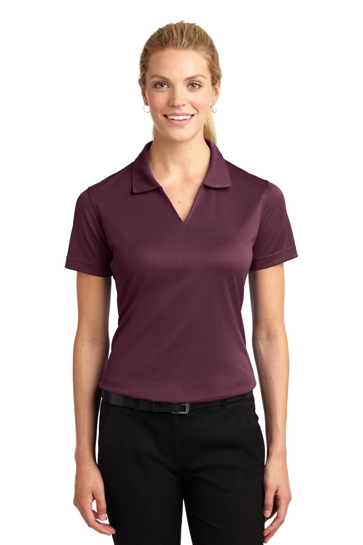 Sport-Tek® Women's Dri-Mesh® V-Neck Polo. - Image 5