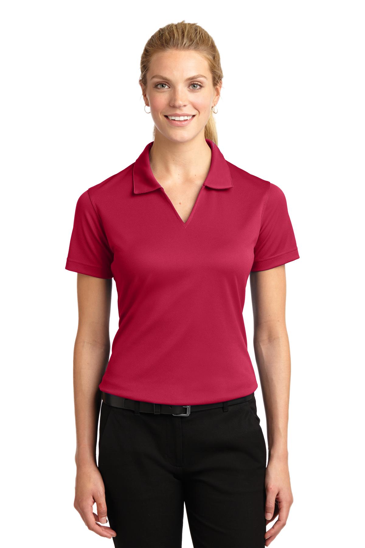 Sport-Tek® Women's Dri-Mesh® V-Neck Polo. - Image 4