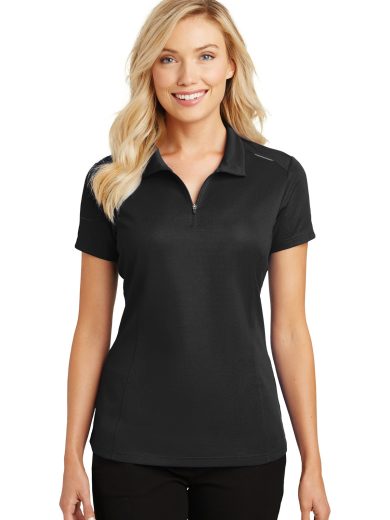 Port Authority® Women's Pinpoint Mesh Zip Polo.