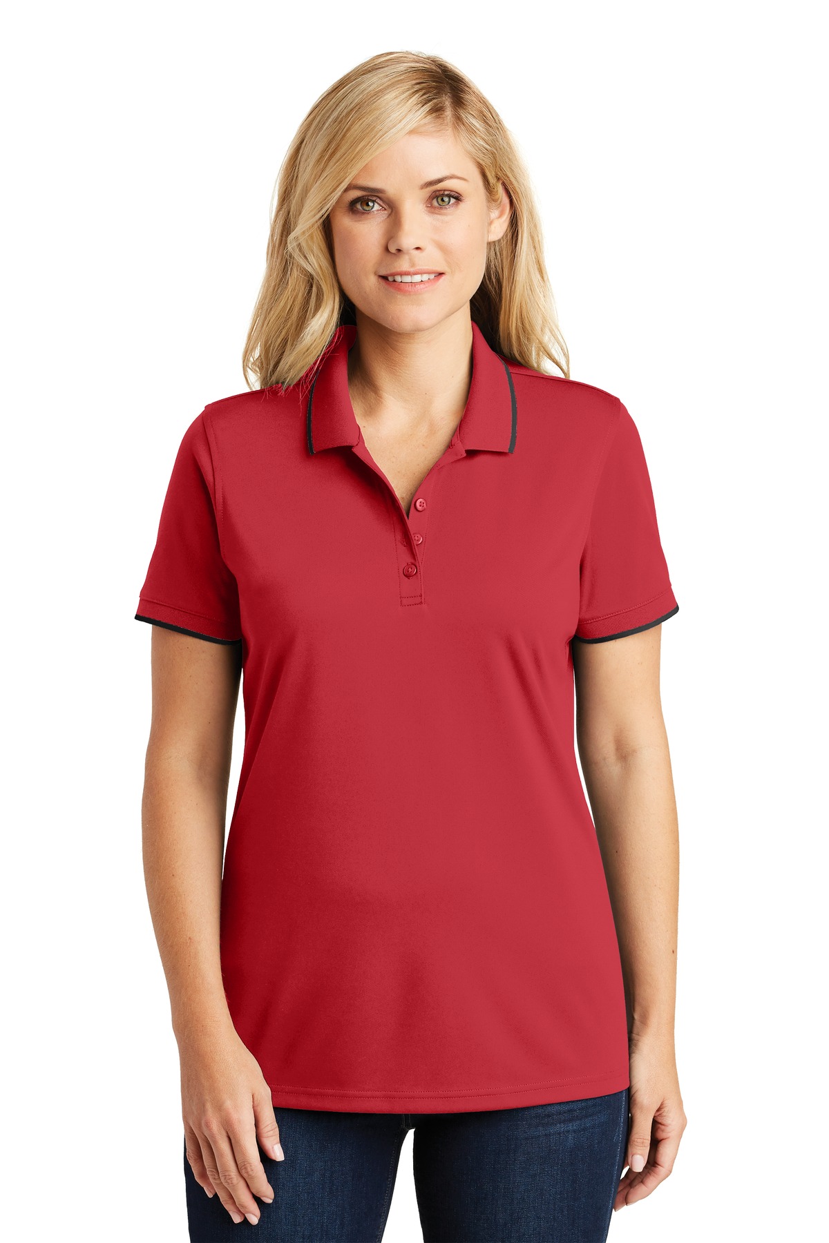 Port Authority® Women's Dry Zone® UV Micro-Mesh Tipped Polo. - Image 3