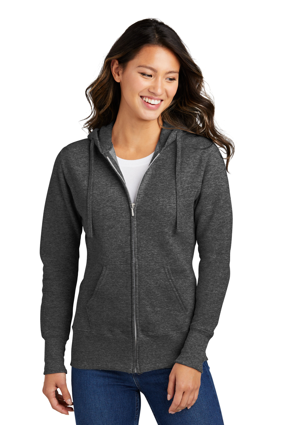 Port & Company® Women's Core Fleece Full-Zip Hooded Sweatshirt. - Image 4