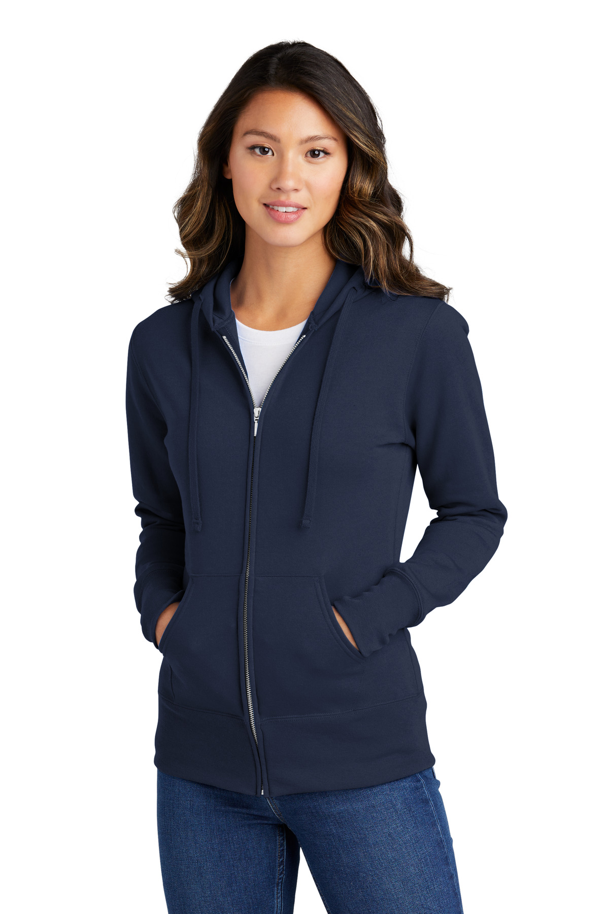 Port & Company® Women's Core Fleece Full-Zip Hooded Sweatshirt. - Image 3