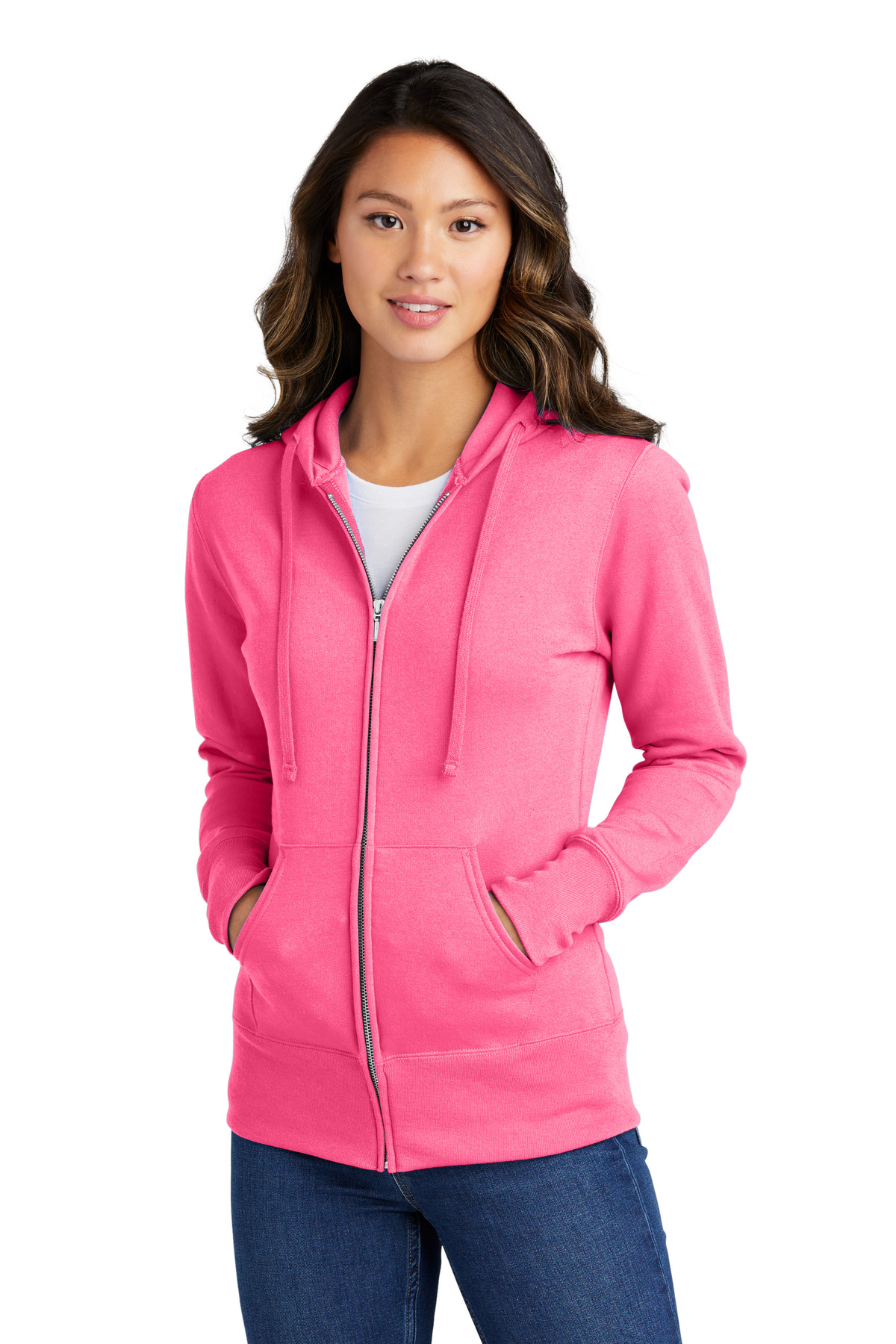 Port & Company® Women's Core Fleece Full-Zip Hooded Sweatshirt. - Image 6