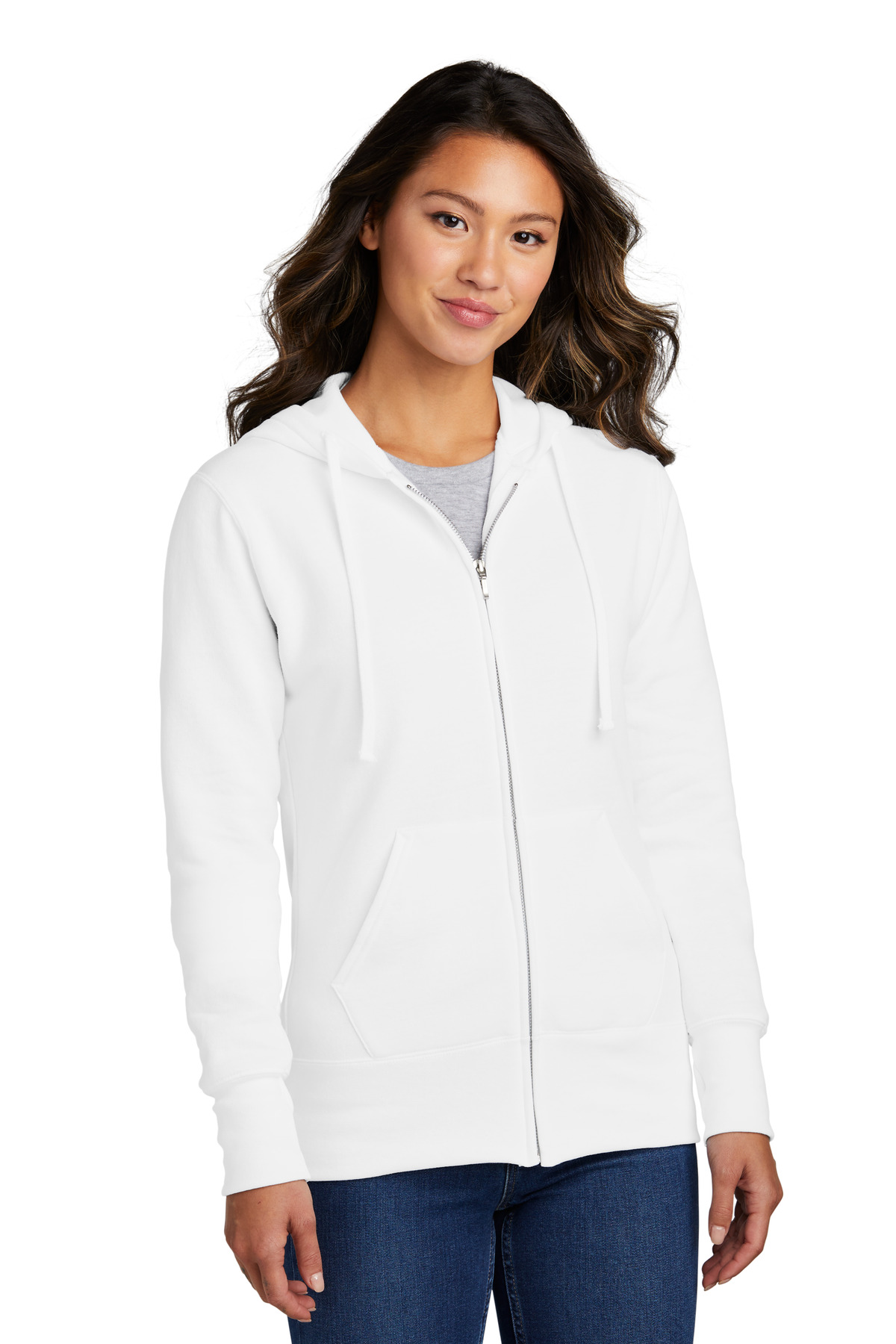 Port & Company® Women's Core Fleece Full-Zip Hooded Sweatshirt. - Image 2