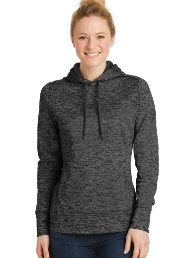 Sport-Tek® Women's PosiCharge® Electric Heather Fleece Hooded Pullover.