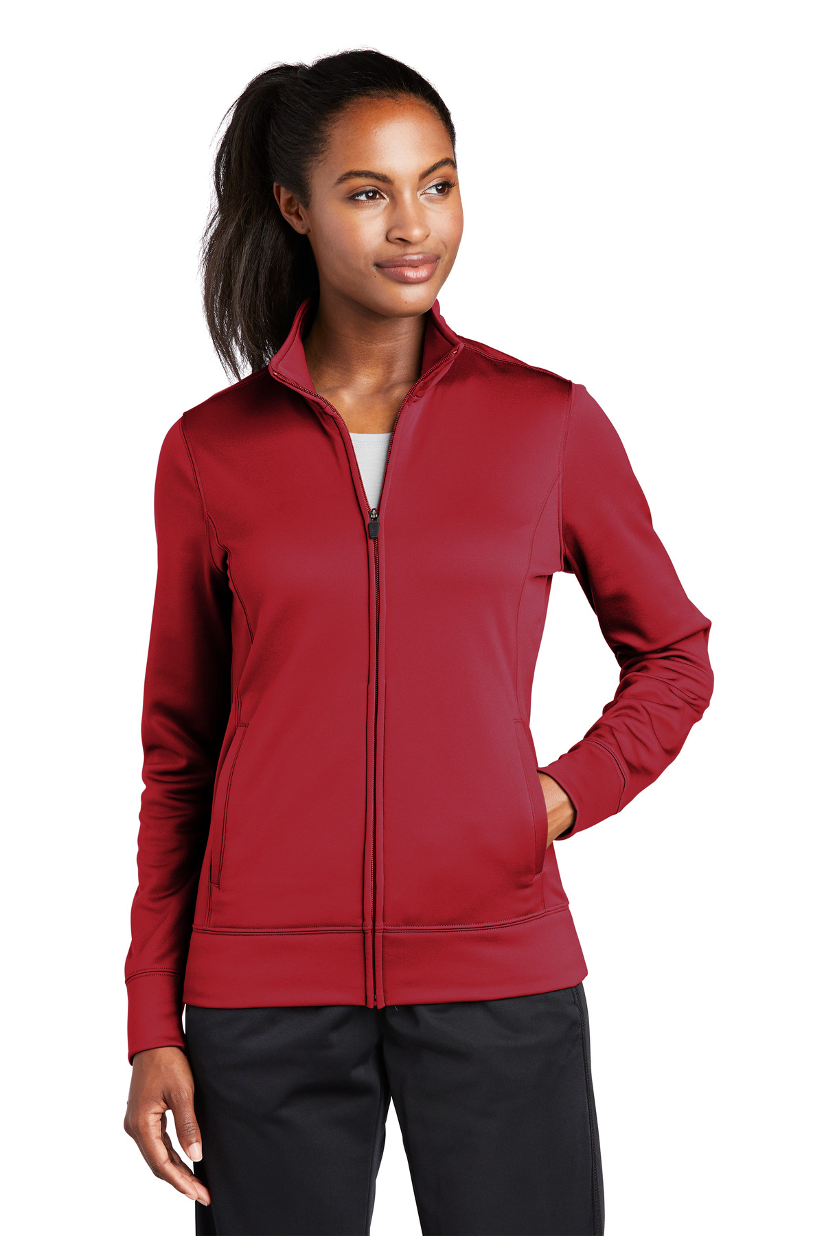 Sport-Tek® Women's Sport-Wick® Fleece Full-Zip Jacket. - Image 4