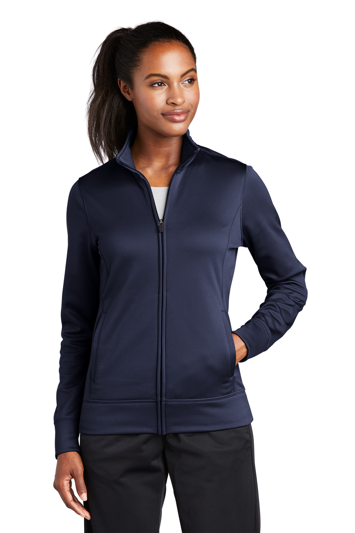 Sport-Tek® Women's Sport-Wick® Fleece Full-Zip Jacket. - Image 3