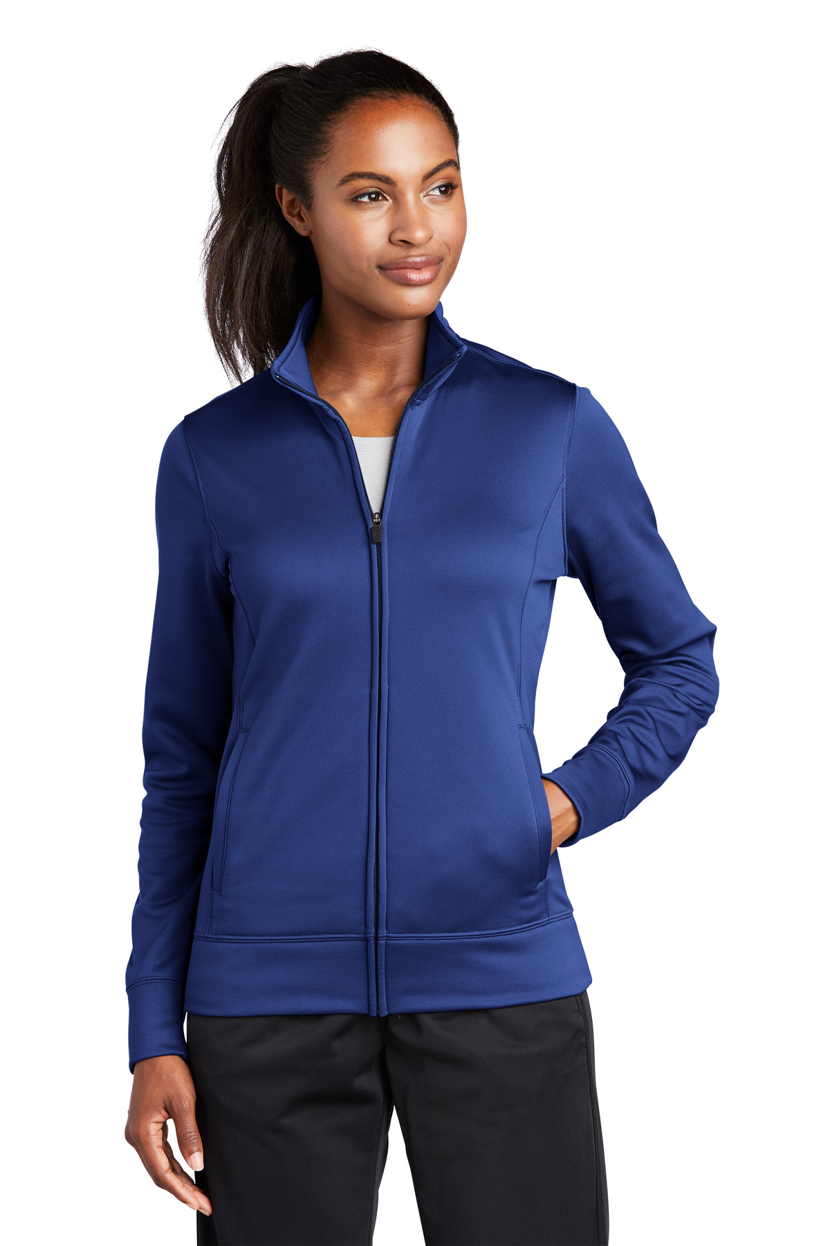Sport-Tek® Women's Sport-Wick® Fleece Full-Zip Jacket. - Image 5
