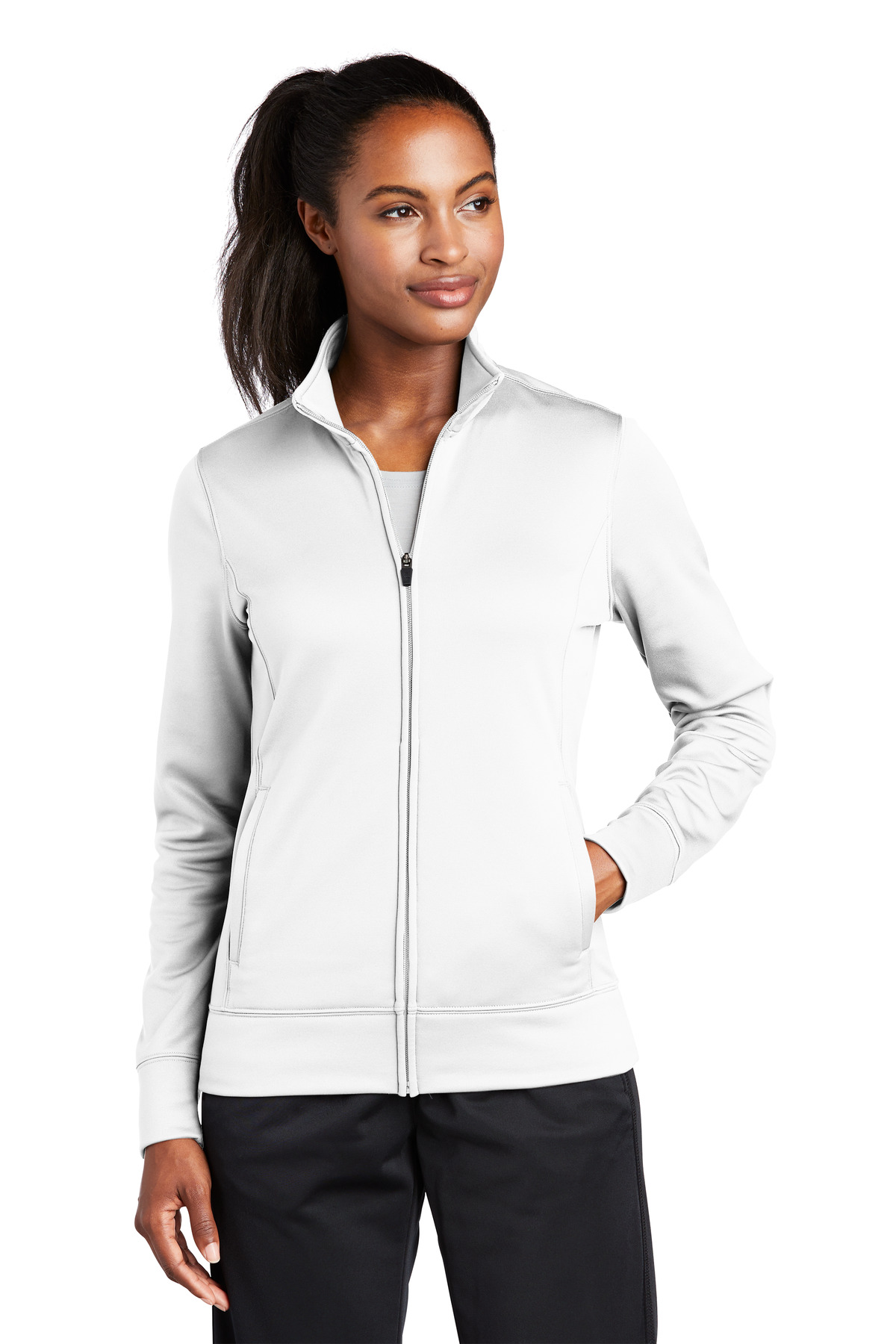Sport-Tek® Women's Sport-Wick® Fleece Full-Zip Jacket. - Image 2