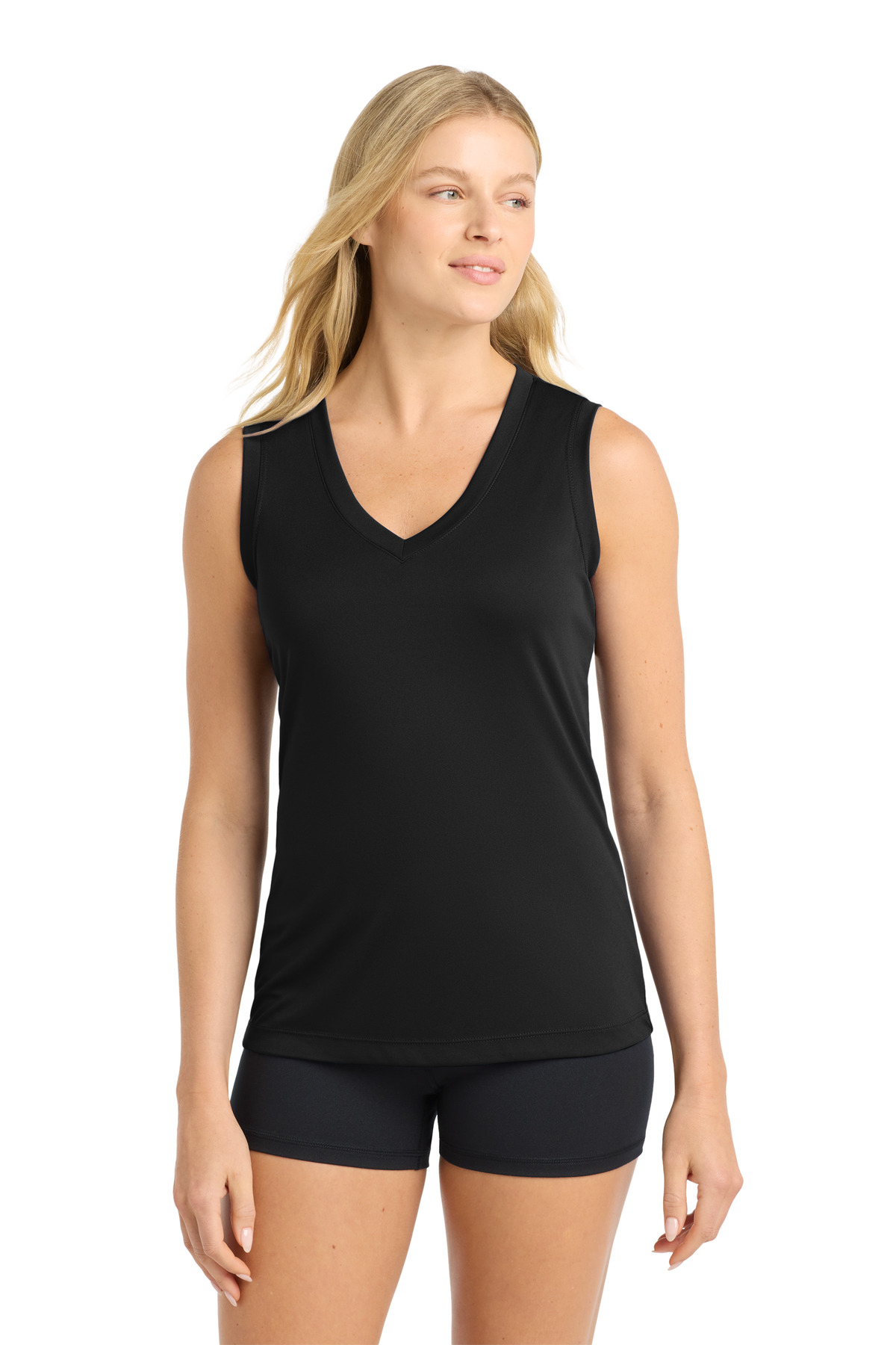 Sport-Tek® Women's Sleeveless PosiCharge® Competitor™ V-Neck Tee.