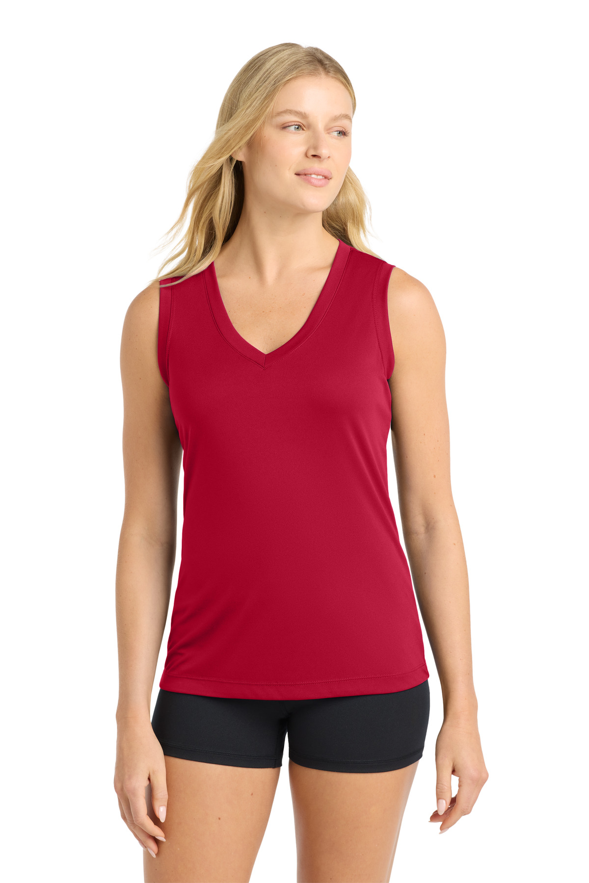 Sport-Tek® Women's Sleeveless PosiCharge® Competitor™ V-Neck Tee. - Image 3