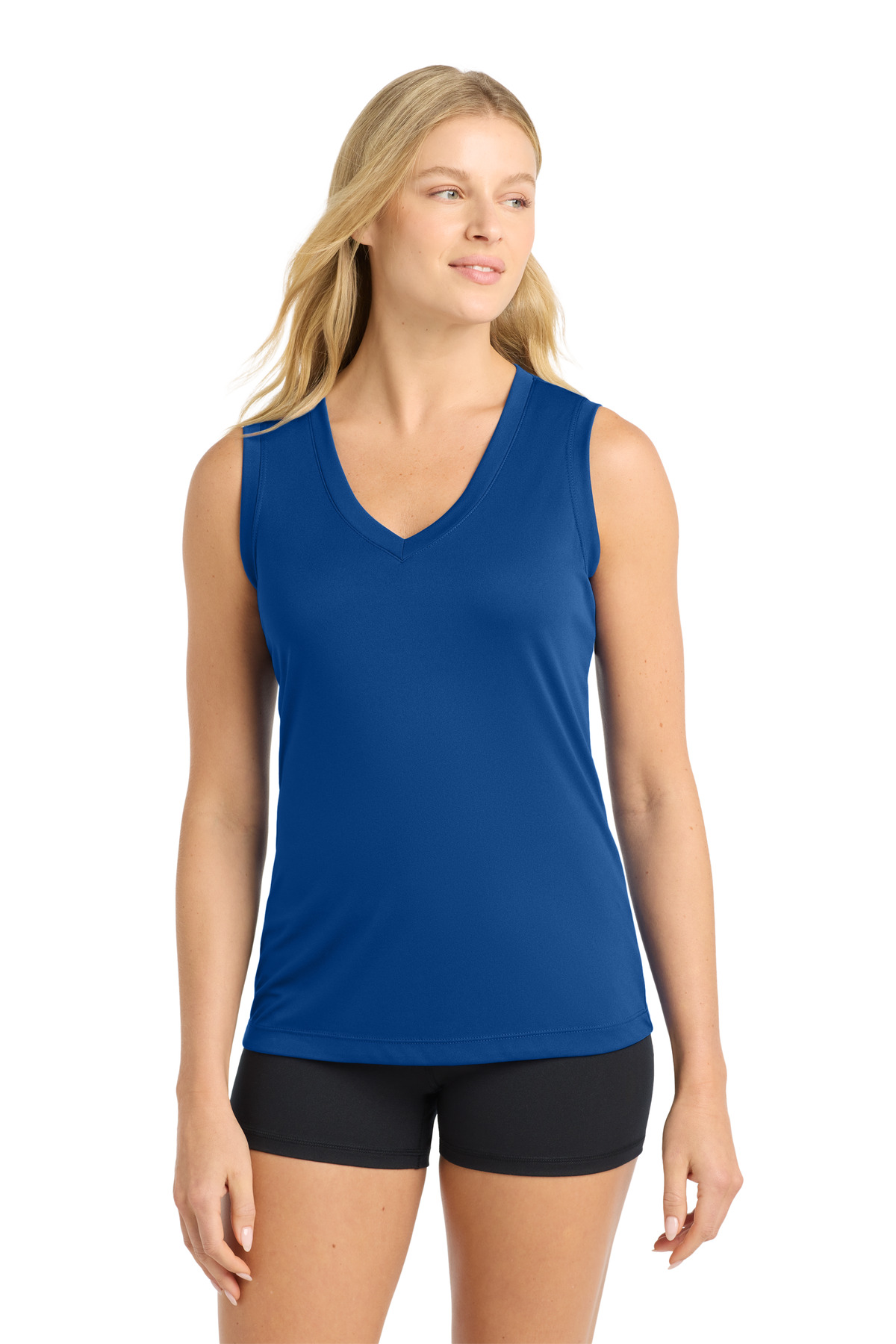 Sport-Tek® Women's Sleeveless PosiCharge® Competitor™ V-Neck Tee. - Image 4