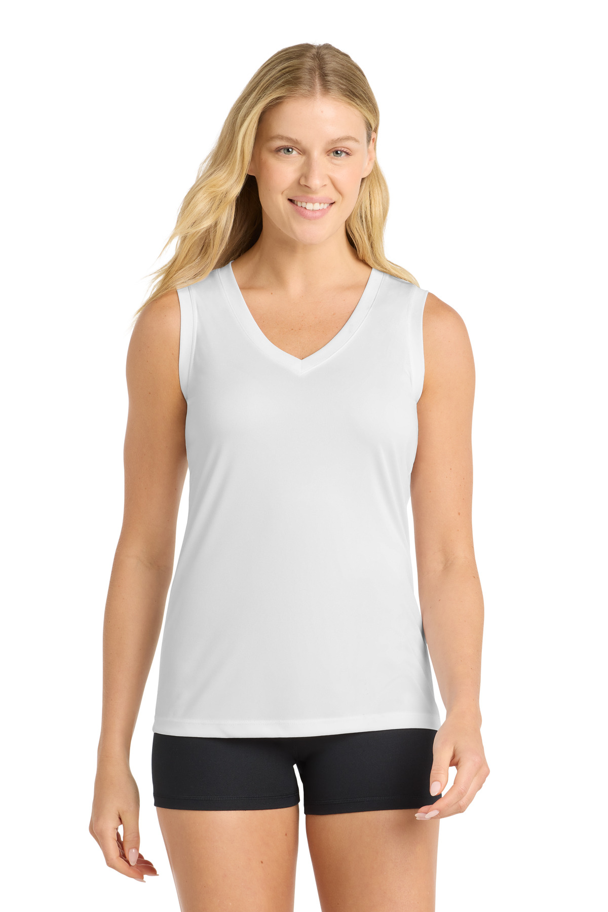 Sport-Tek® Women's Sleeveless PosiCharge® Competitor™ V-Neck Tee. - Image 2