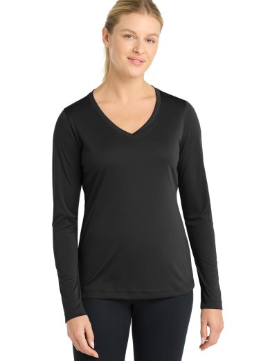 Sport-Tek® Women's Long Sleeve PosiCharge® Competitor™ V-Neck Tee.