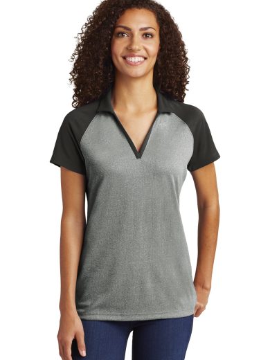 Sport-Tek ® Women's PosiCharge ® RacerMesh ® Raglan Heather Block Polo.