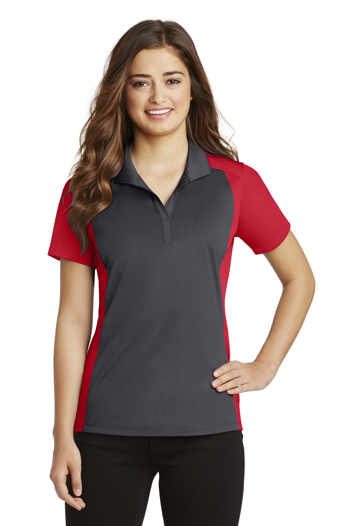 Sport-Tek® Women's Colorblock Micropique Sport-Wick® Polo. - Image 2