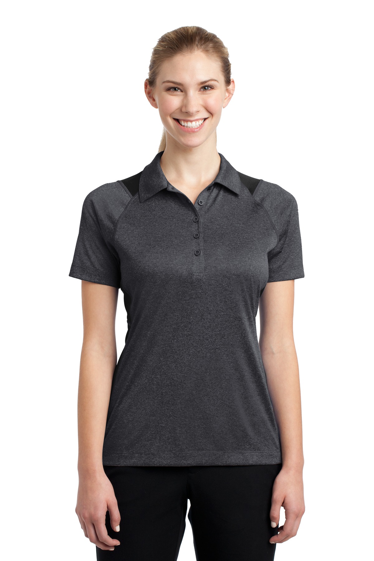 Sport-Tek® Women's Heather Colorblock Contender™ Polo.