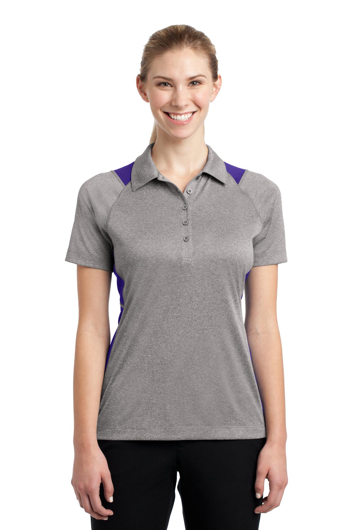 Sport-Tek® Women's Heather Colorblock Contender™ Polo. - Image 8