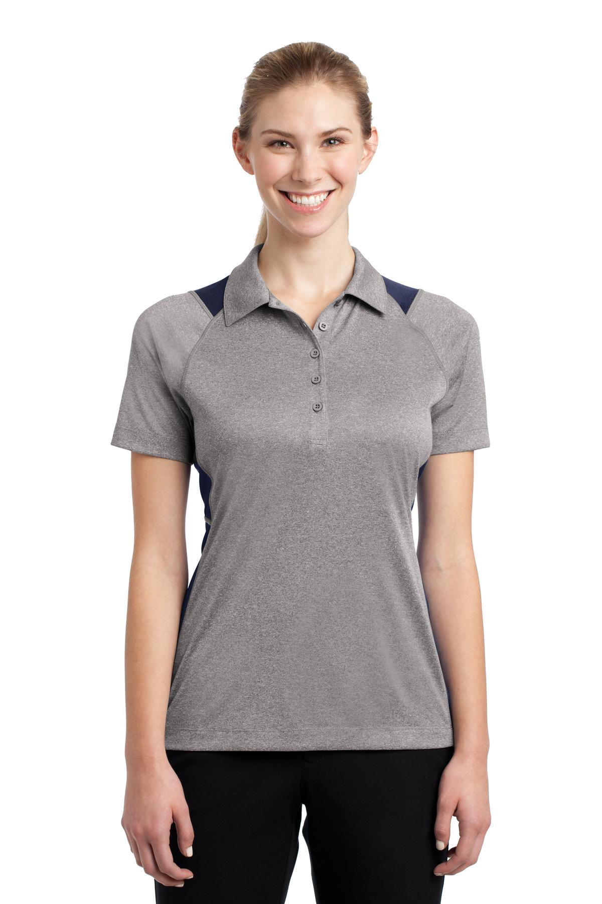 Sport-Tek® Women's Heather Colorblock Contender™ Polo. - Image 2