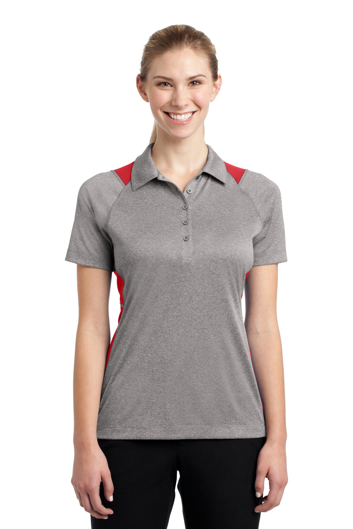 Sport-Tek® Women's Heather Colorblock Contender™ Polo. - Image 3