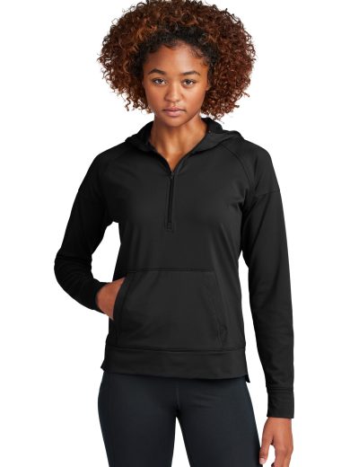 Sport-Tek® Women's Sport-Wick® Stretch 1/2-Zip Hoodie