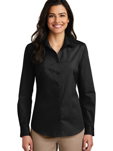 Port Authority® Women's Long Sleeve Carefree Poplin Shirt.