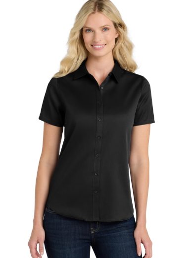 Port Authority® Women's Short Sleeve SuperPro React™Twill Shirt.