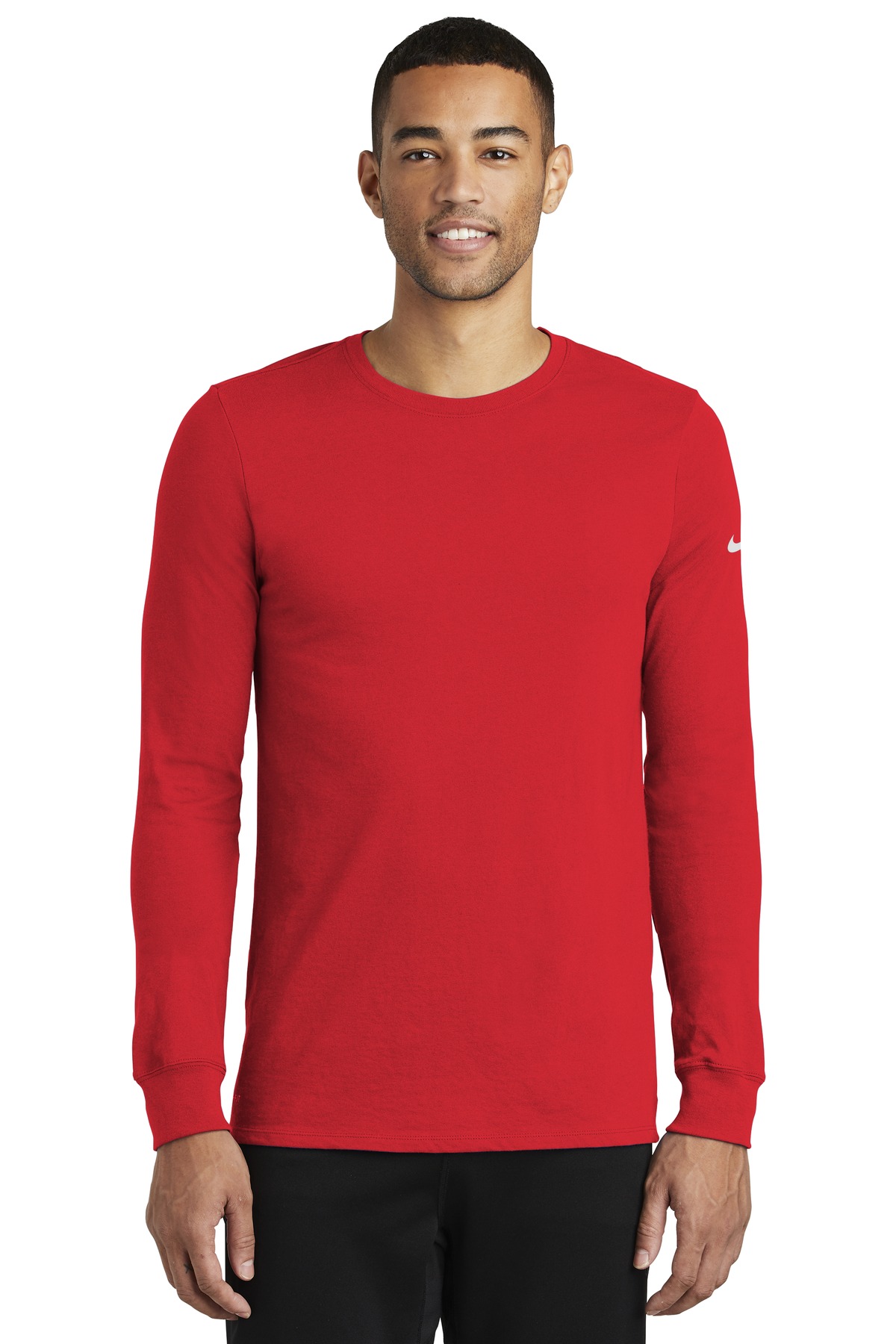 Nike Dri-FIT Cotton/Poly Long Sleeve Tee. - Image 4