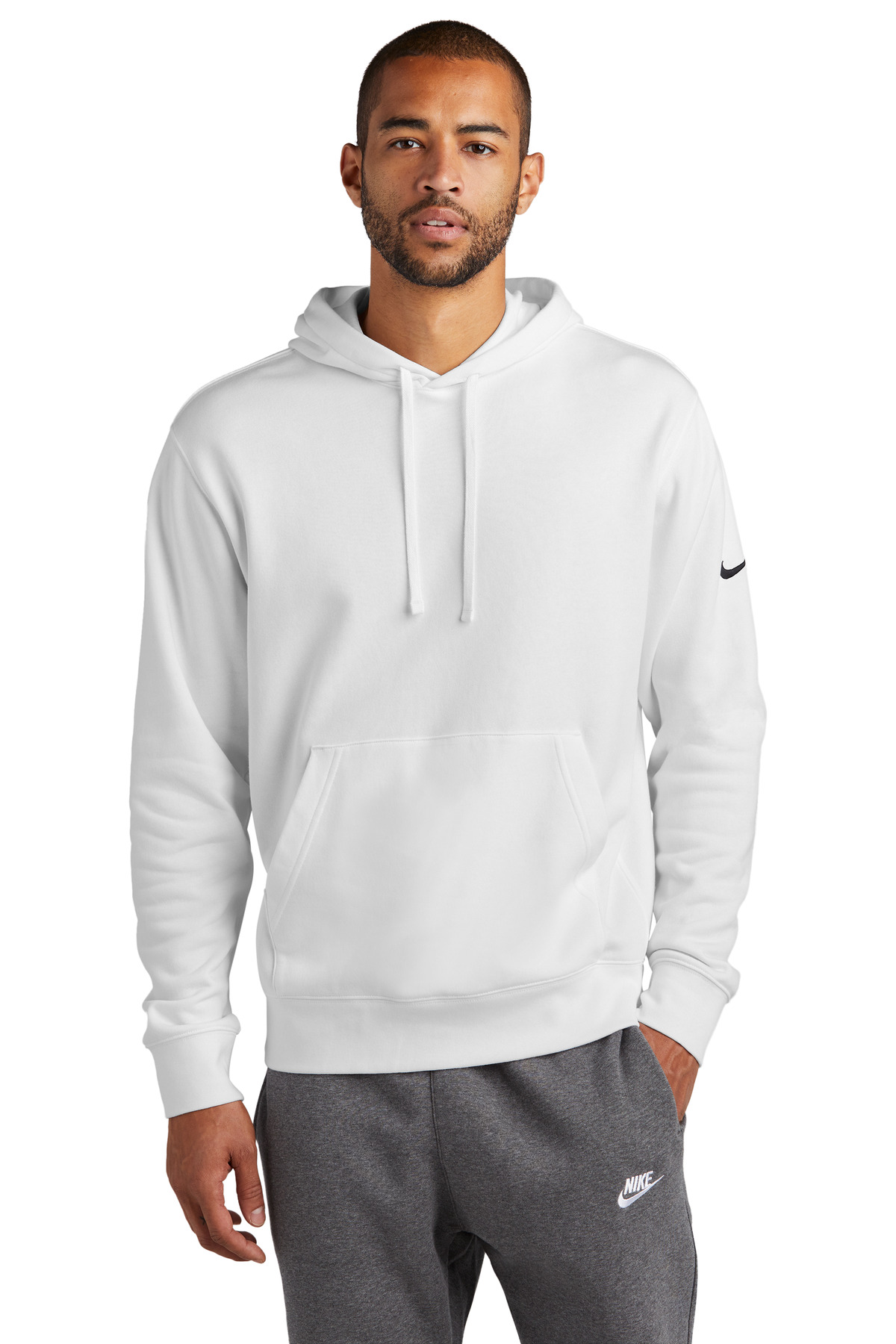 Nike Club Fleece Sleeve Swoosh Pullover Hoodie - Image 2