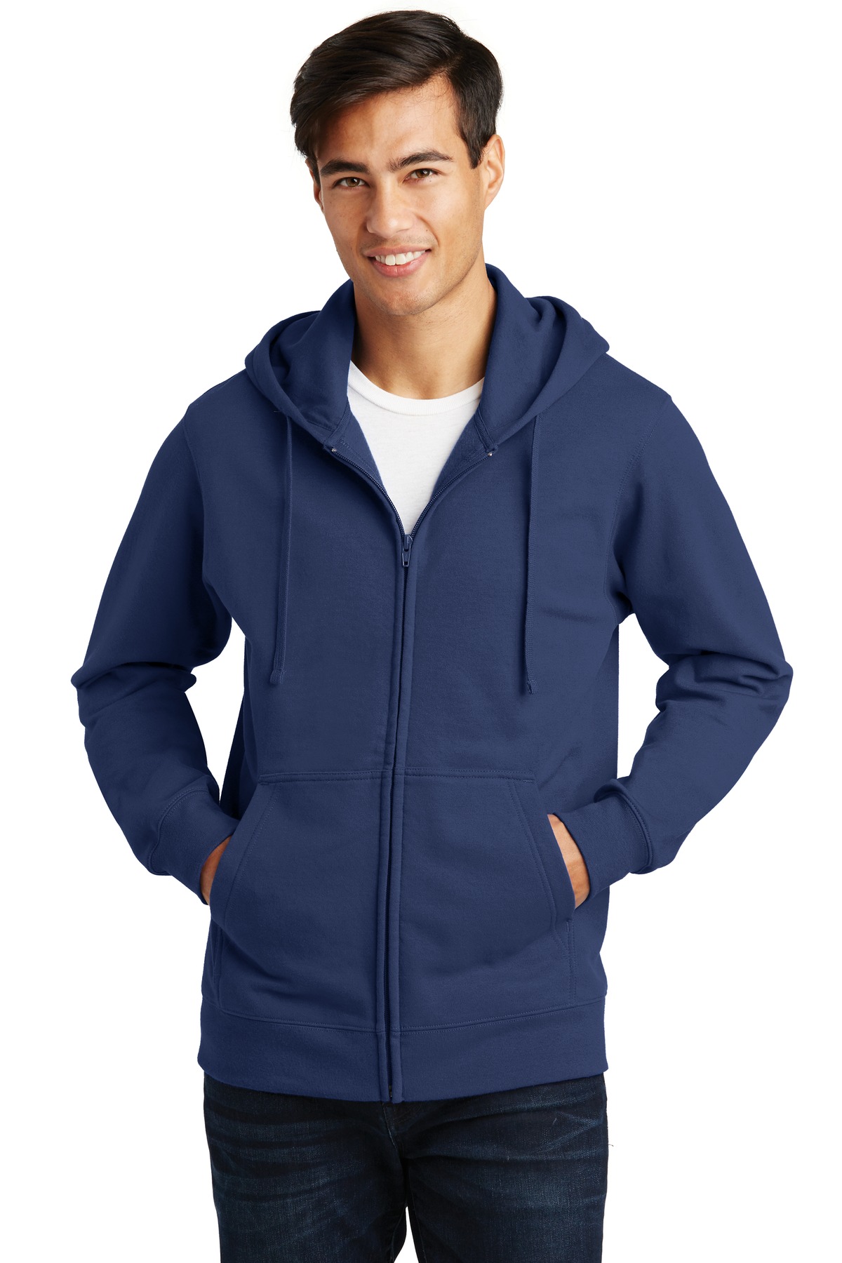 Port & Company® Fan Favorite Fleece Full-Zip Hooded Sweatshirt. - Image 3