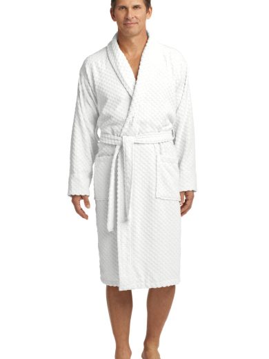 Port Authority® Checkered Terry Shawl Collar Robe.