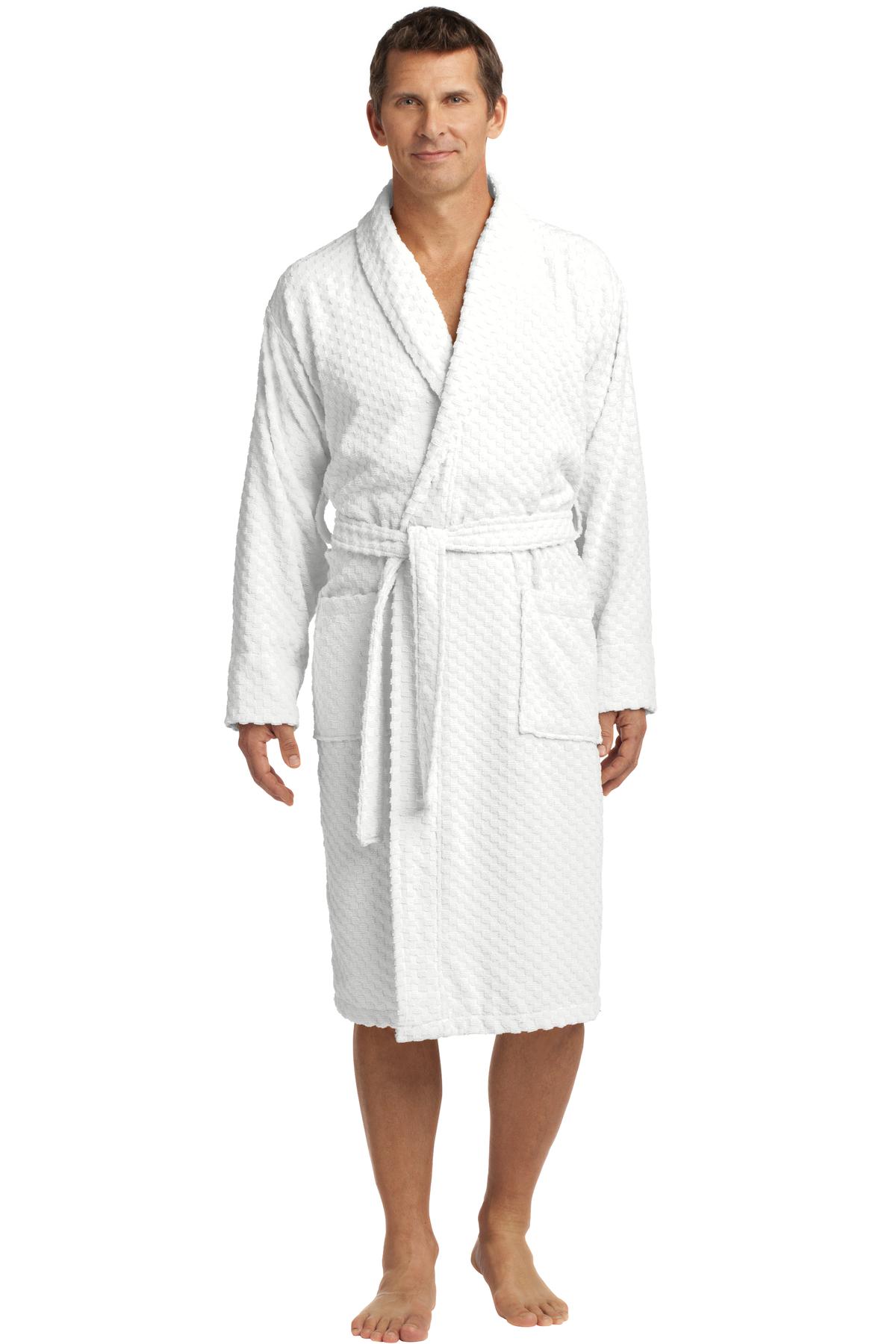 Port Authority® Checkered Terry Shawl Collar Robe.