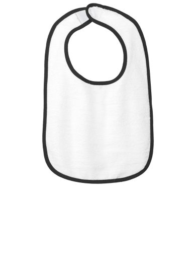 Rabbit Skins™ Infant Contrast Trim Terry Bib.