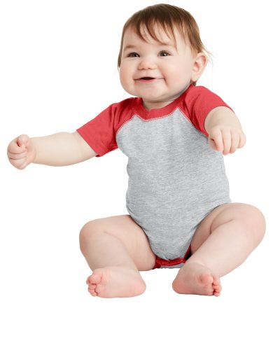 DISCONTINUED Rabbit Skins™ Infant Baseball Fine Jersey Bodysuit.