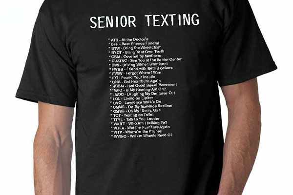 Senior Texting Shirt Design
