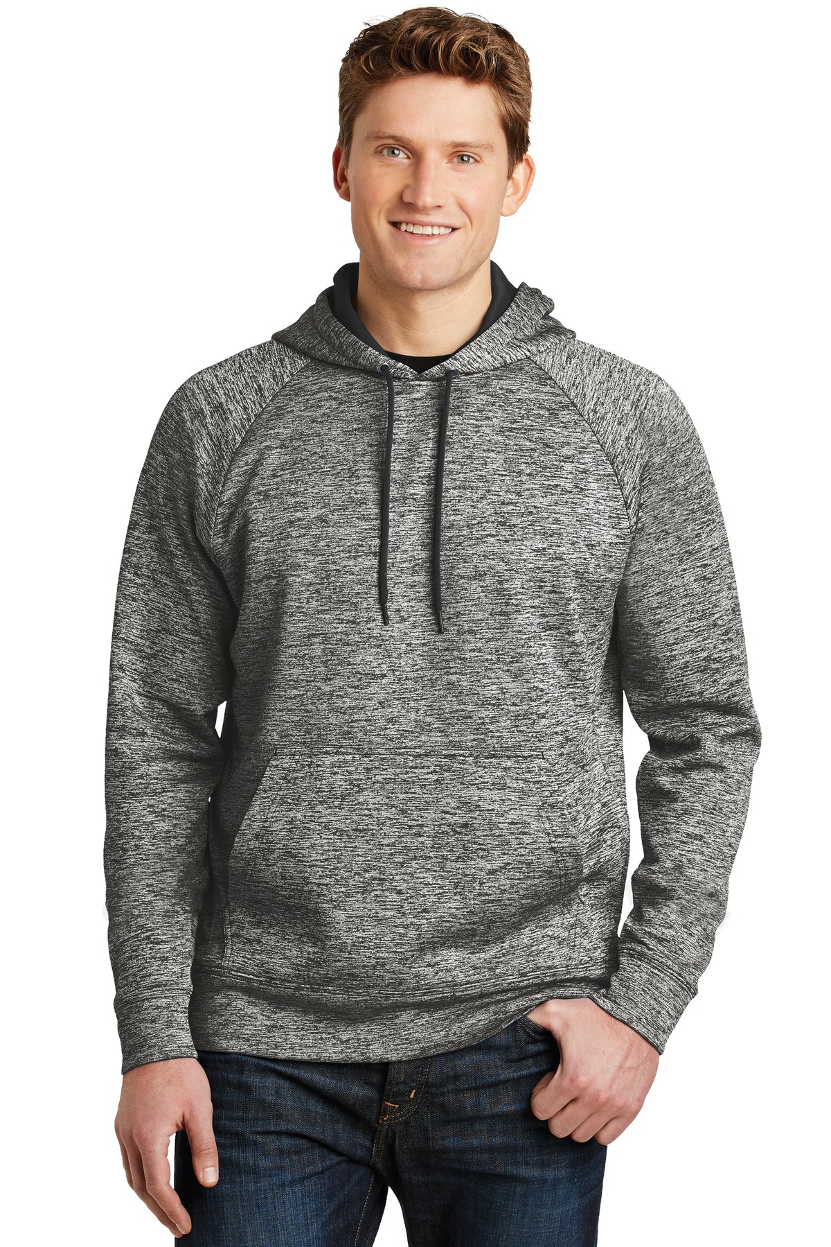 Sport-Tek® PosiCharge® Electric Heather Fleece Hooded Pullover.